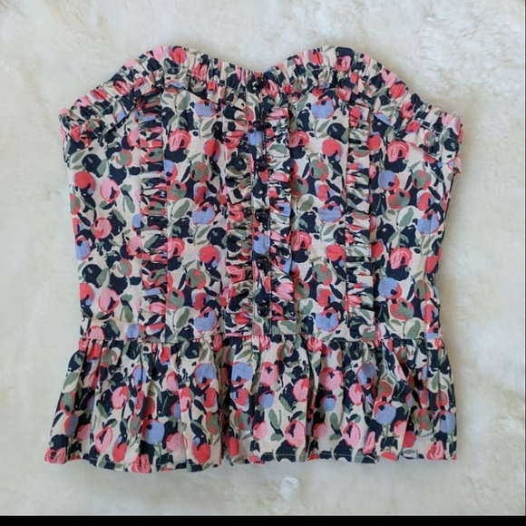 H&M floral bustier peplum top - Picture 1 of 5